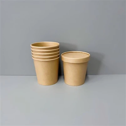 Контейнер за купа за супа от крафт хартия 16oz Ø98